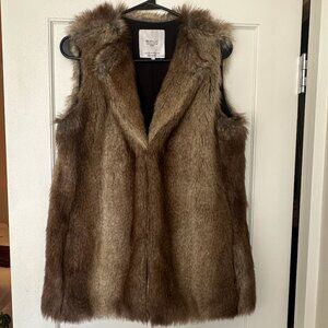 Soft, brown fur vest, Zara, Size M